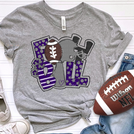 Football Art Collage (purple/gray)