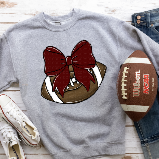 Football Bow (maroon)