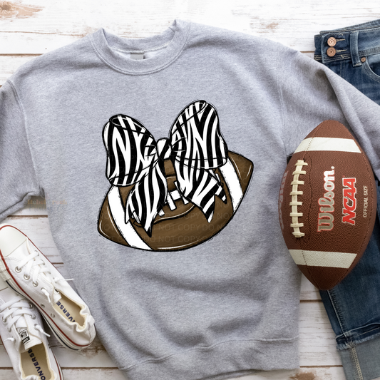 Football Bow (zebra)