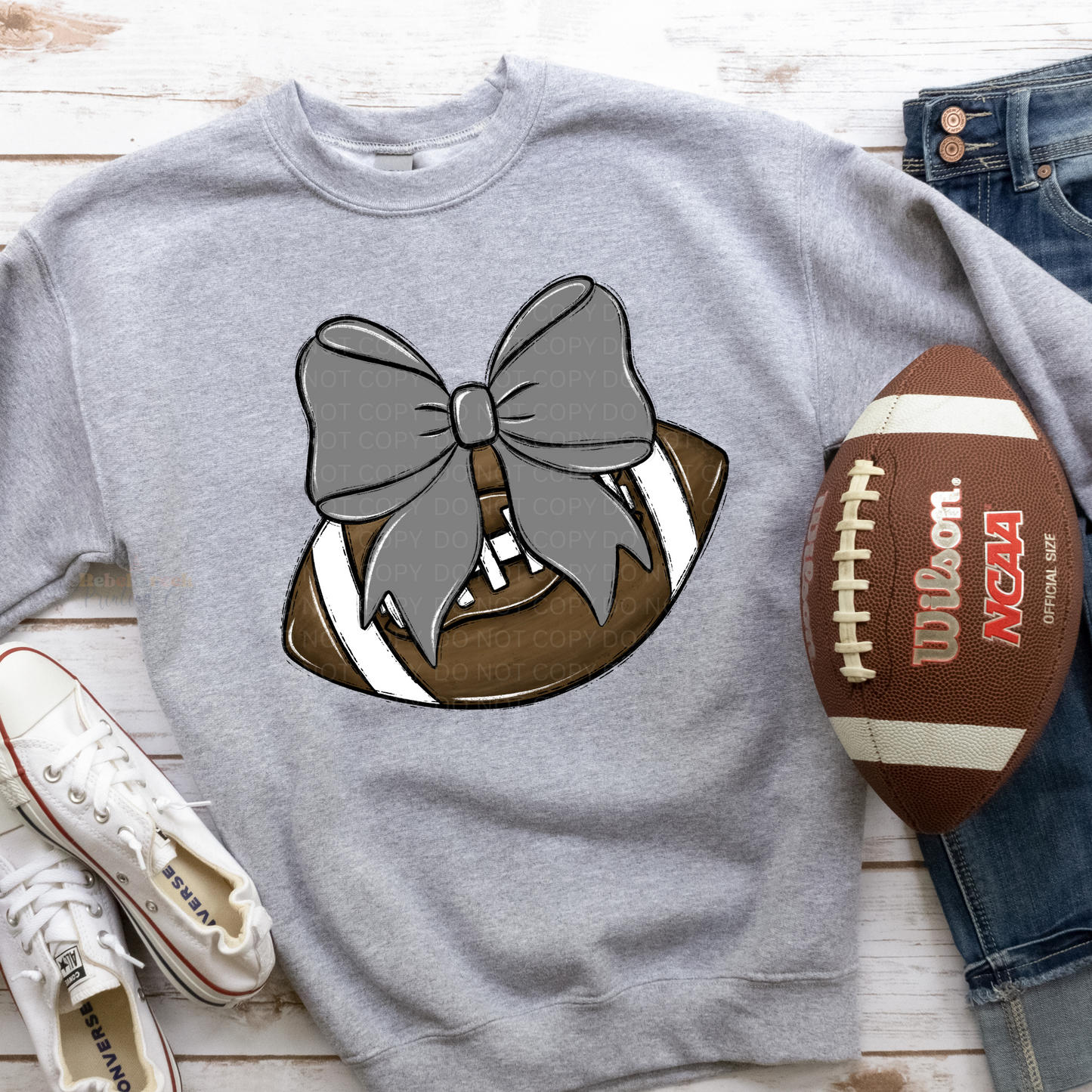 Football Bow (gray)