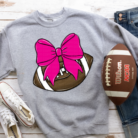 Football Bow (pink)