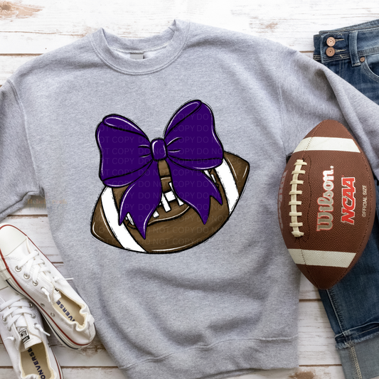 Football Bow (purple)