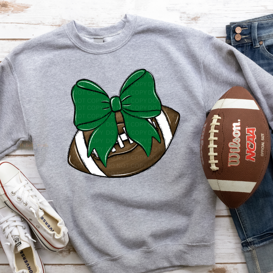 Football Bow (green)