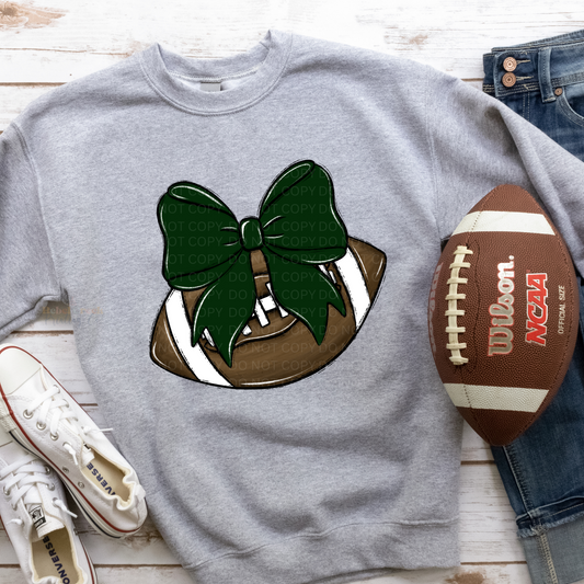 Football Bow (dark green)