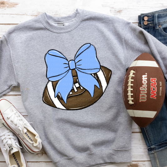 Football Bow (light blue)