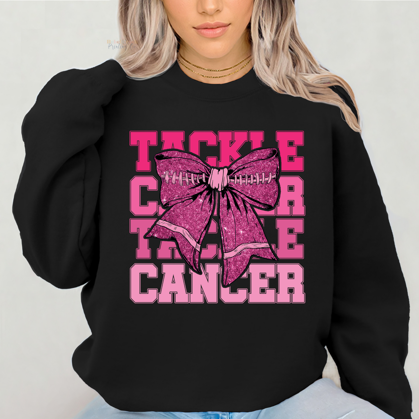 Tackle Cancer Faux Glitter