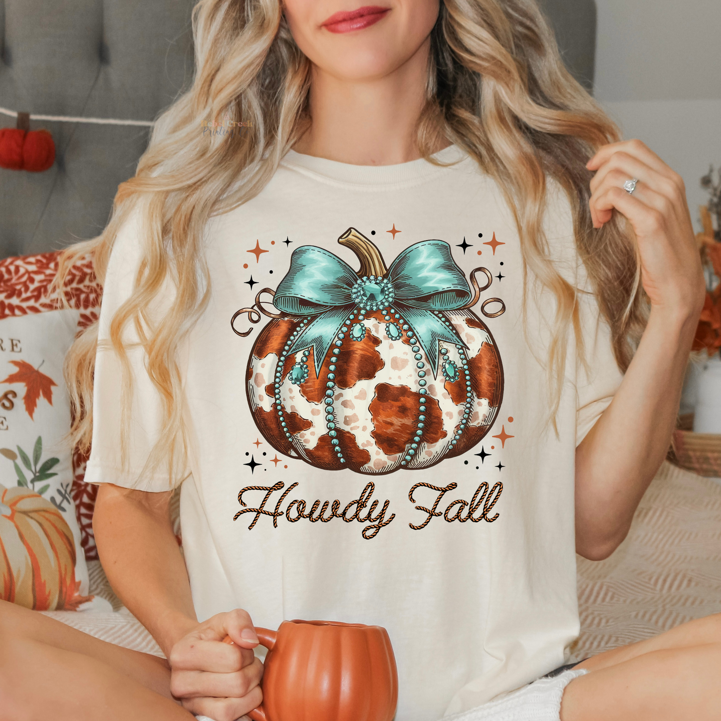 Howdy Fall Cowprint Pumpkin