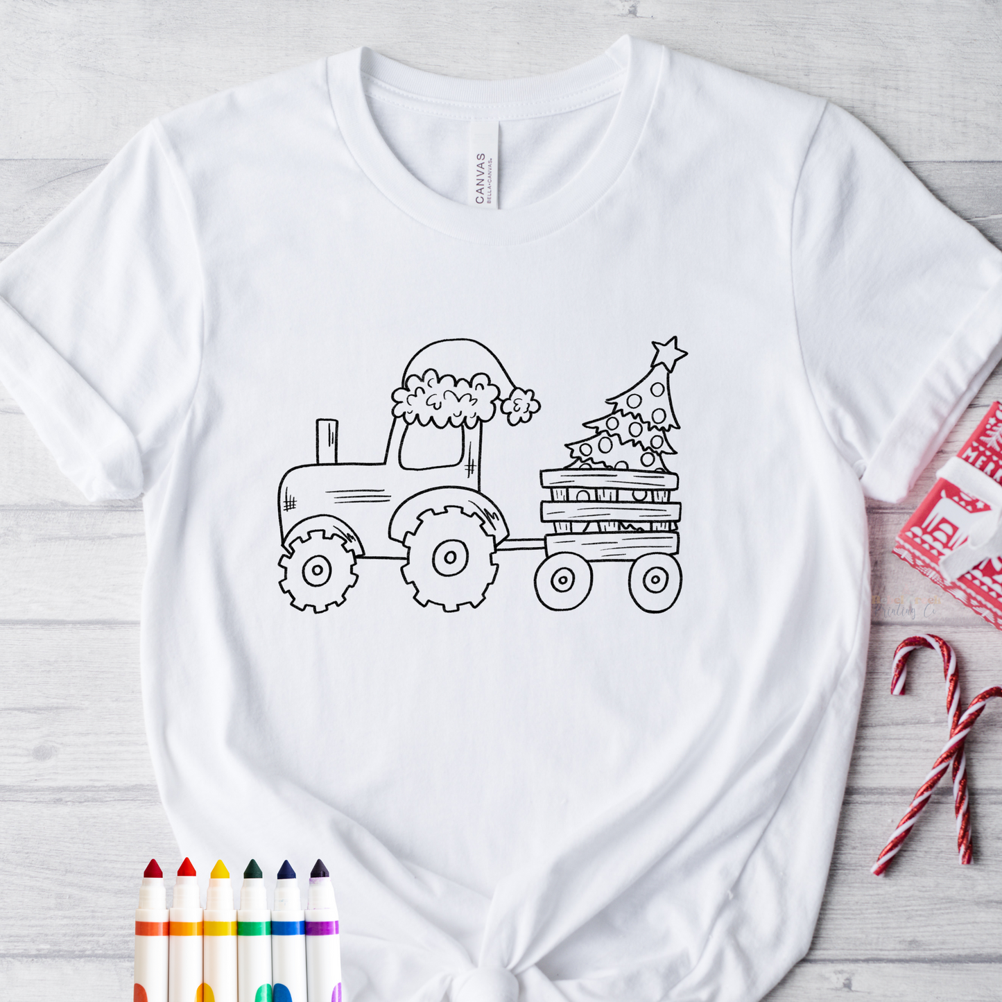 Christmas Tractor Coloring