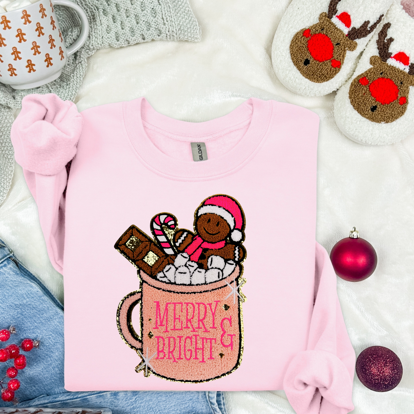 Merry and Bright Gingerbread Chenille Patch