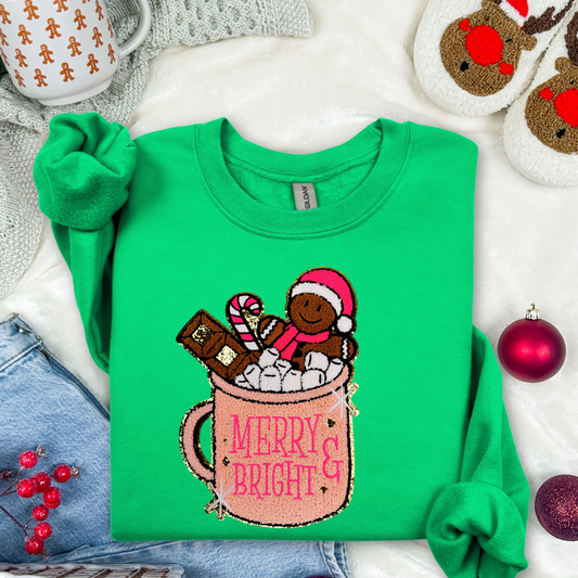 Merry and Bright Gingerbread Chenille Patch