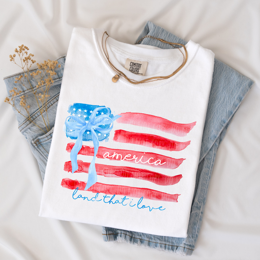 Watercolor Land That Love Flag