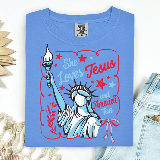 She Loves Jesus Lady Liberty
