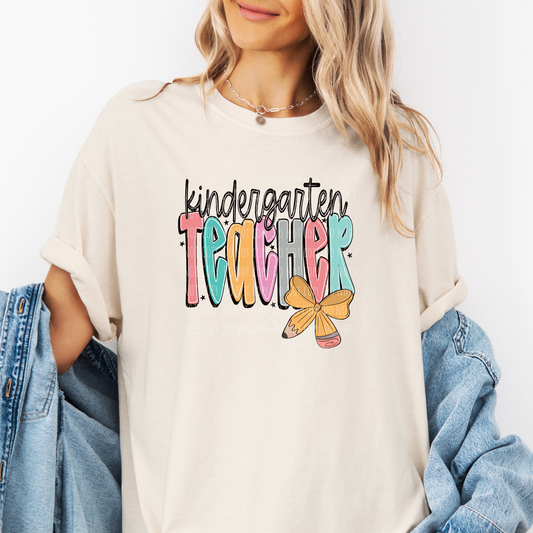 Kindergarten Teacher Bow Pencil