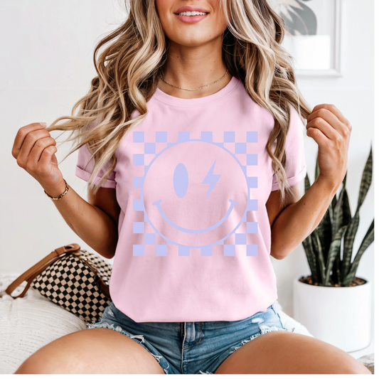 Light Blue Checkered Smile