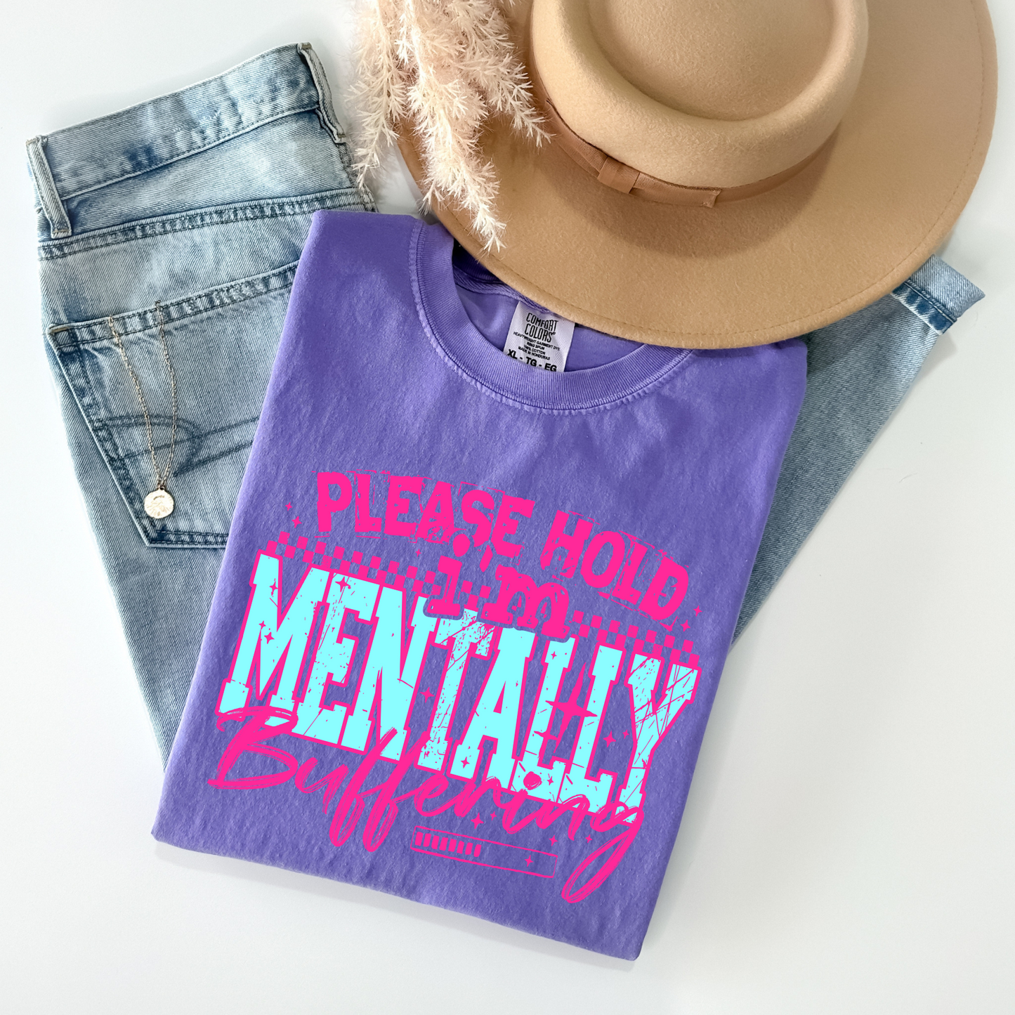 Mentally Buffering (pink/blue)