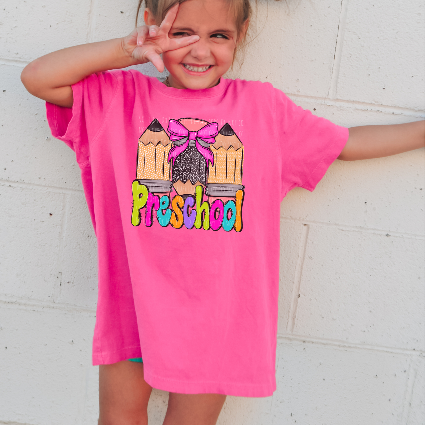 Pre School Checkered Pencil (colorful)