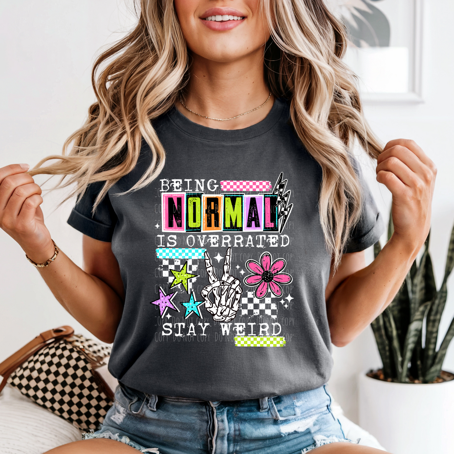 Being Normal Is Overrated Checkered Colorful