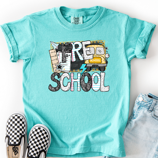 Pre School Chalkboard Bus Collage