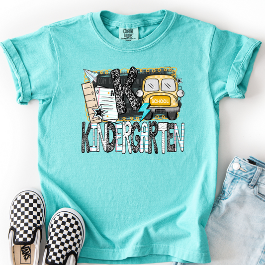 Kindergarten Chalkboard Bus Collage