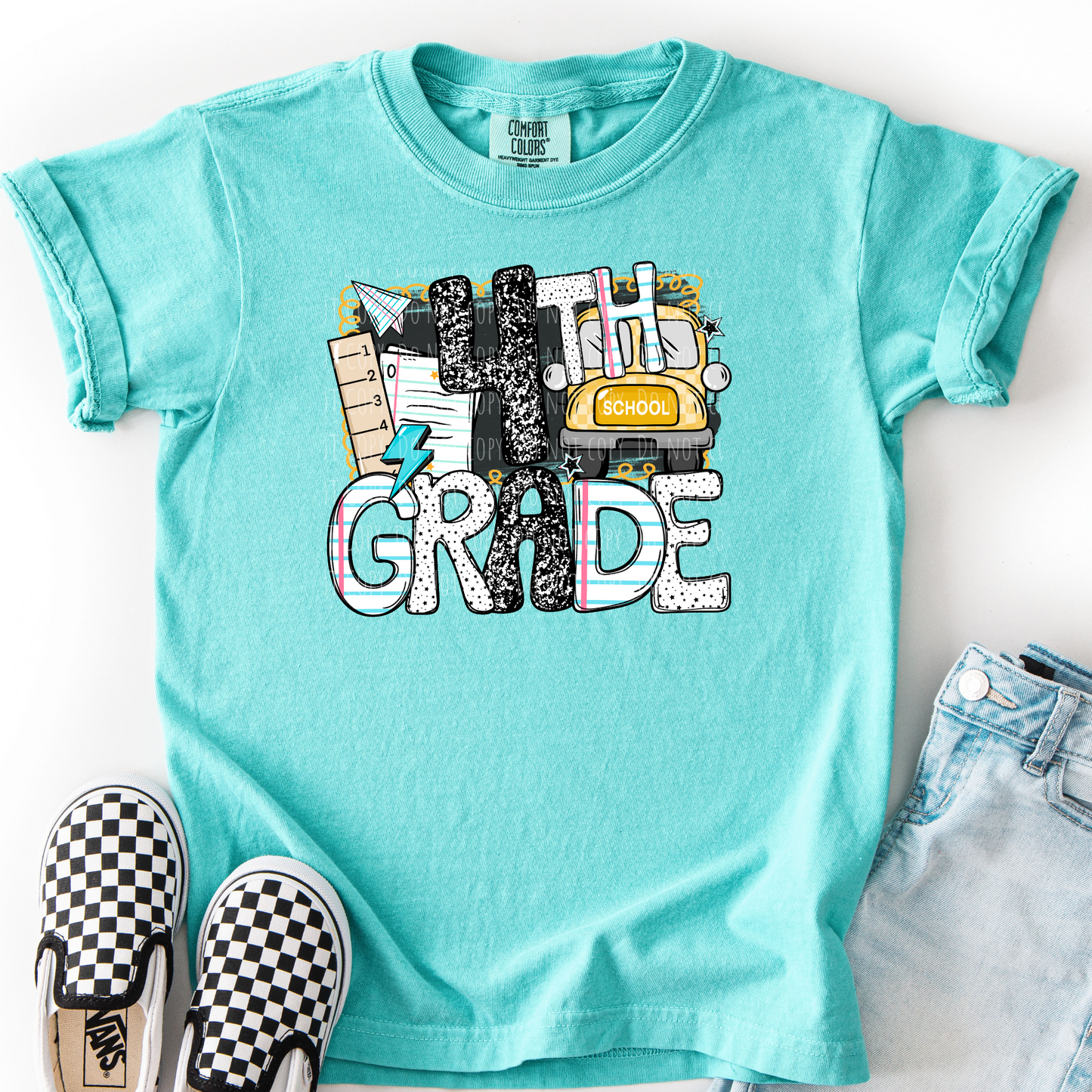 4th Grade Chalkboard Bus Collage
