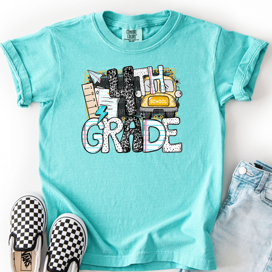 4th Grade Chalkboard Bus Collage
