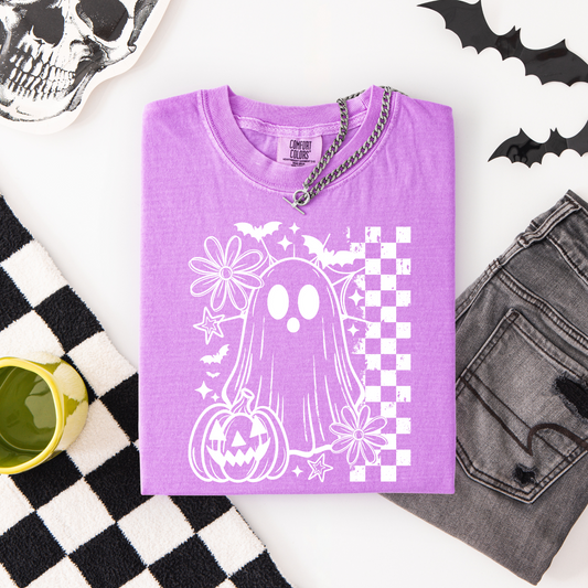 Ghost Pumpkin Checkered (white)