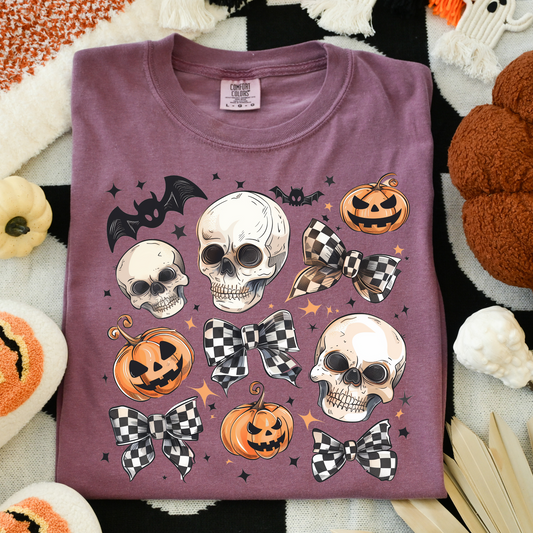 Checkered Bow Skelly Collage