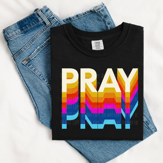 Pray Retro Stacked