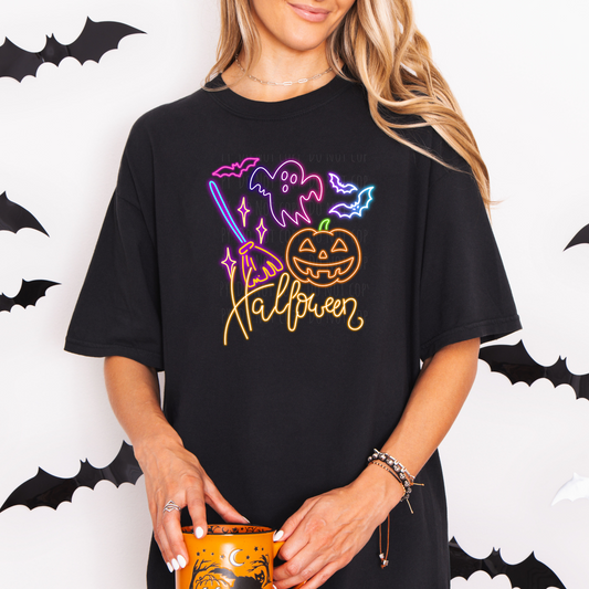 Faux Neon Halloween Collage