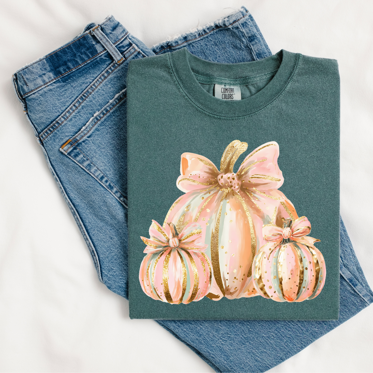 Gold Pastel Brushstroke Pumpkins