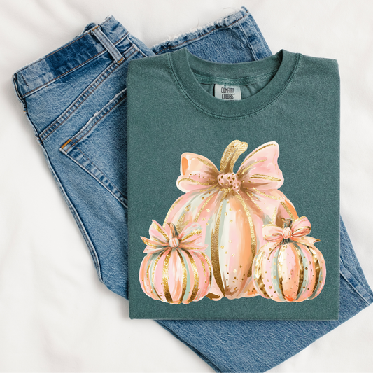 Gold Pastel Brushstroke Pumpkins