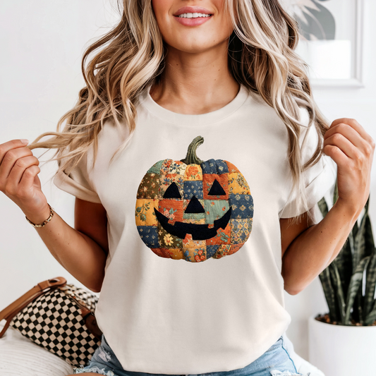Faux Patchwork Jack O Lantern