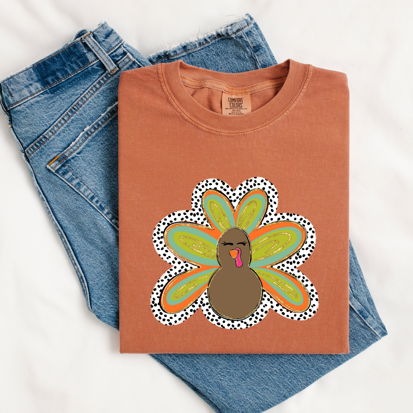 Earthtone Brushstroke Dotted Turkey