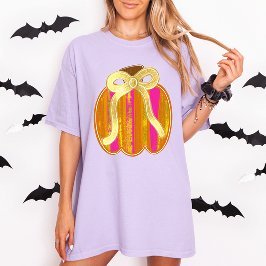 Faux Shimmer Brushstroke Pumpkin