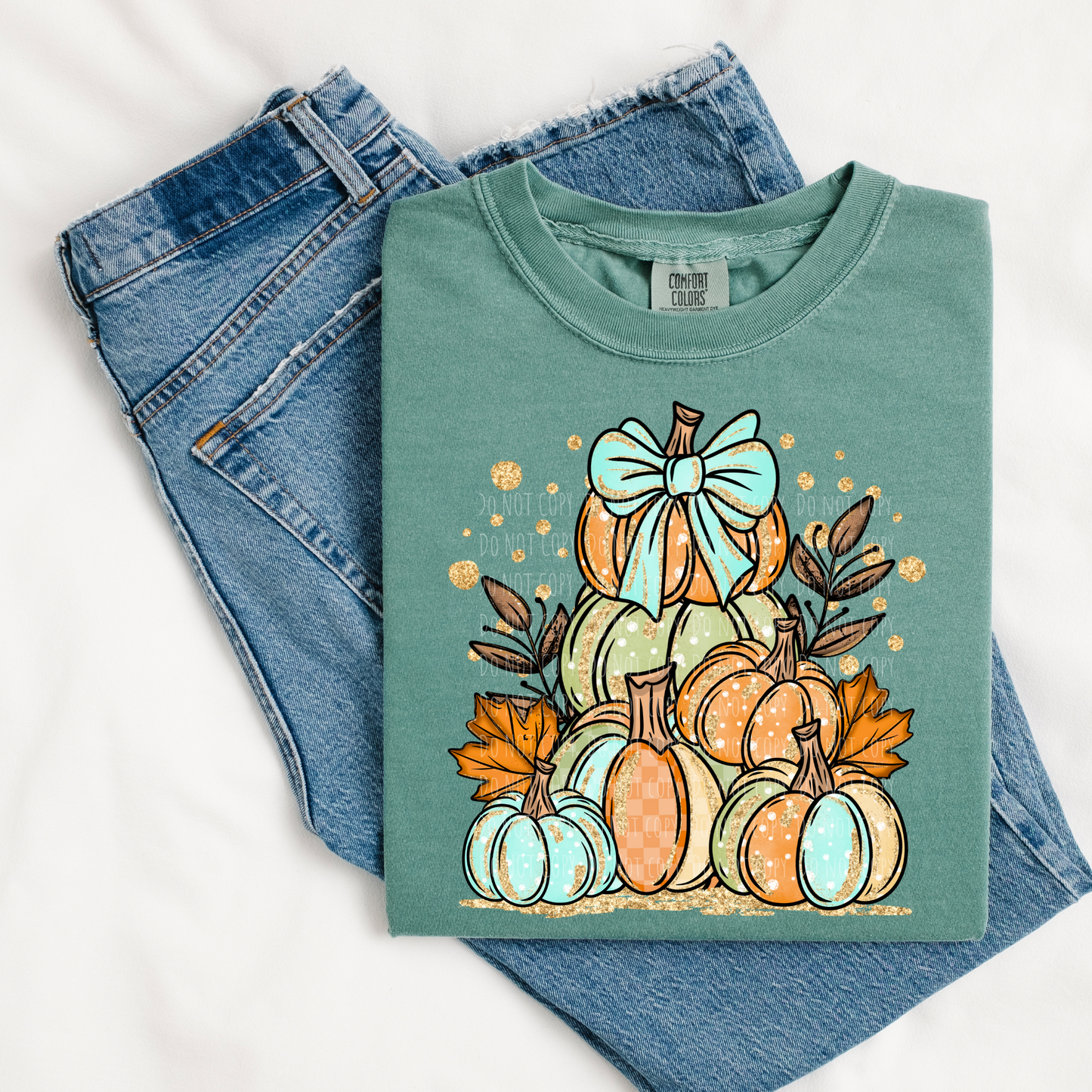 Faux Glitter Stacked Pumpkins