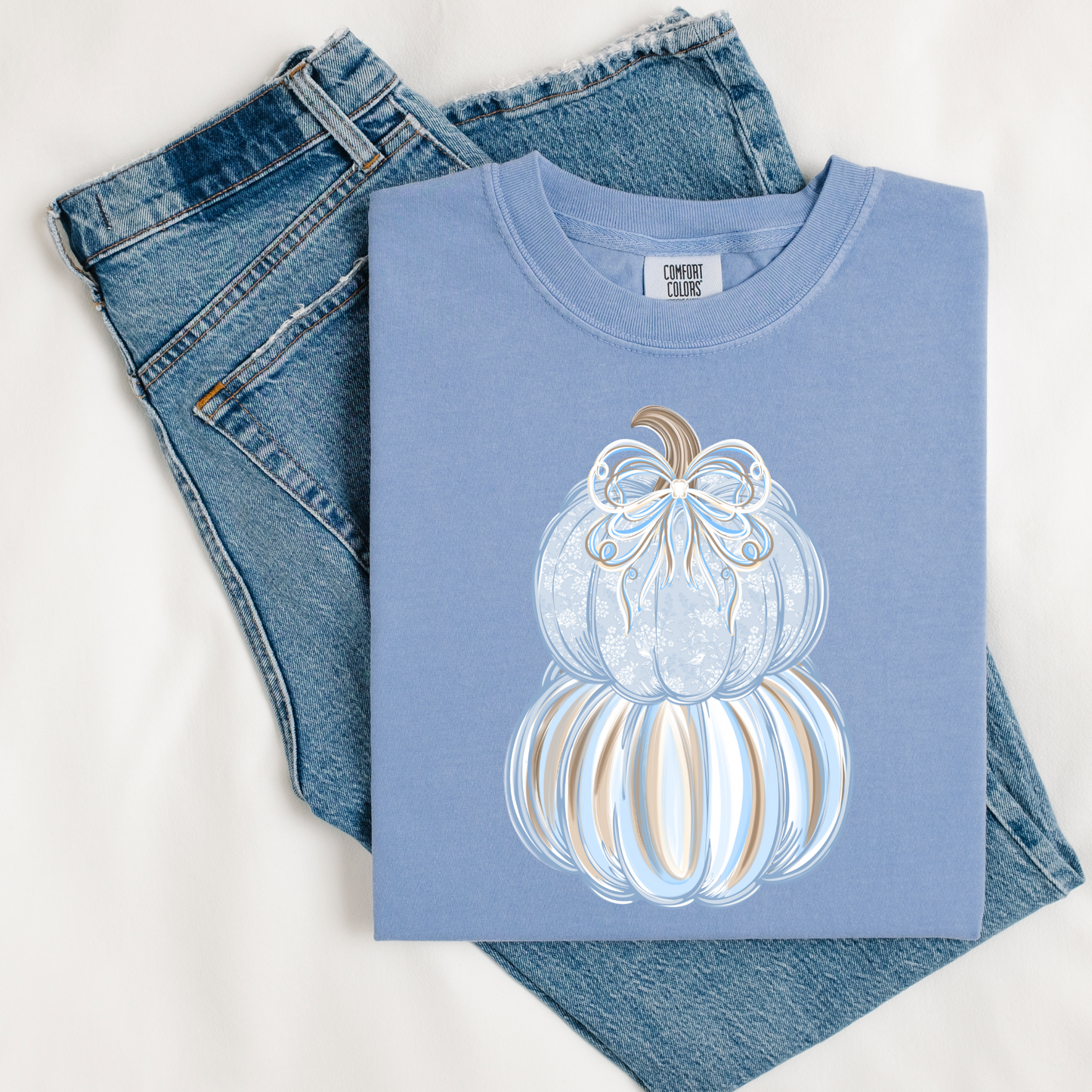 Blue Vintage Stacked Pumpkins
