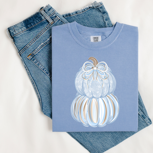 Blue Vintage Stacked Pumpkins
