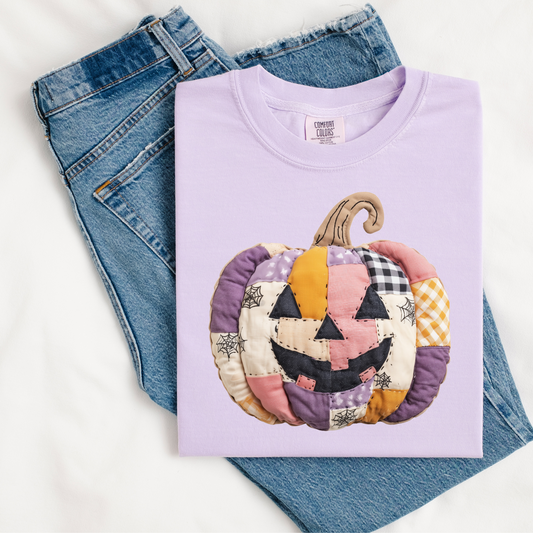 Faux Patchwork Jack O Lantern