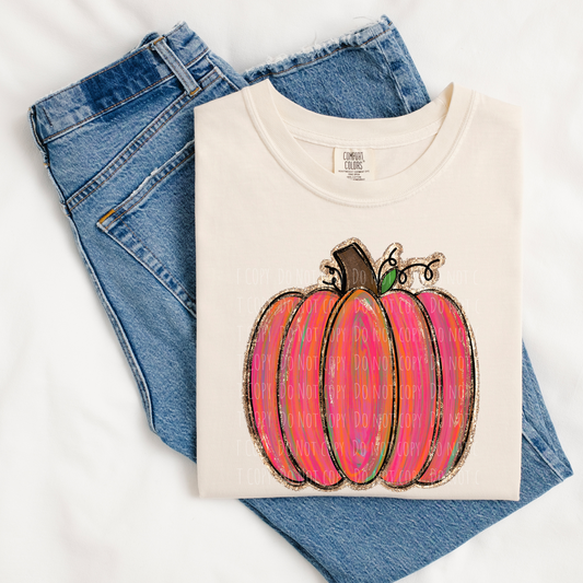 Pink Brushstroke Pumpkin