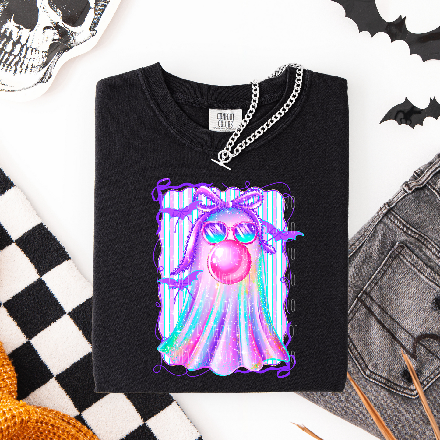 Faux Iridescent Bubble Ghost With Frame