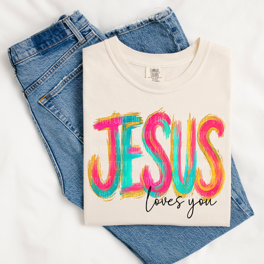 Jesus Loves You Brushstroke