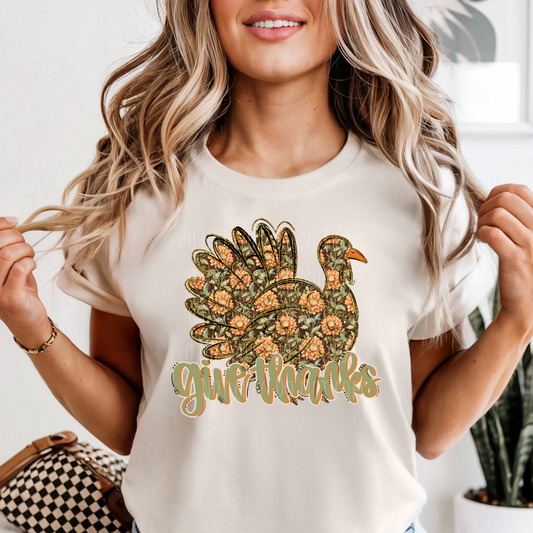 Give Thanks Floral Turkey
