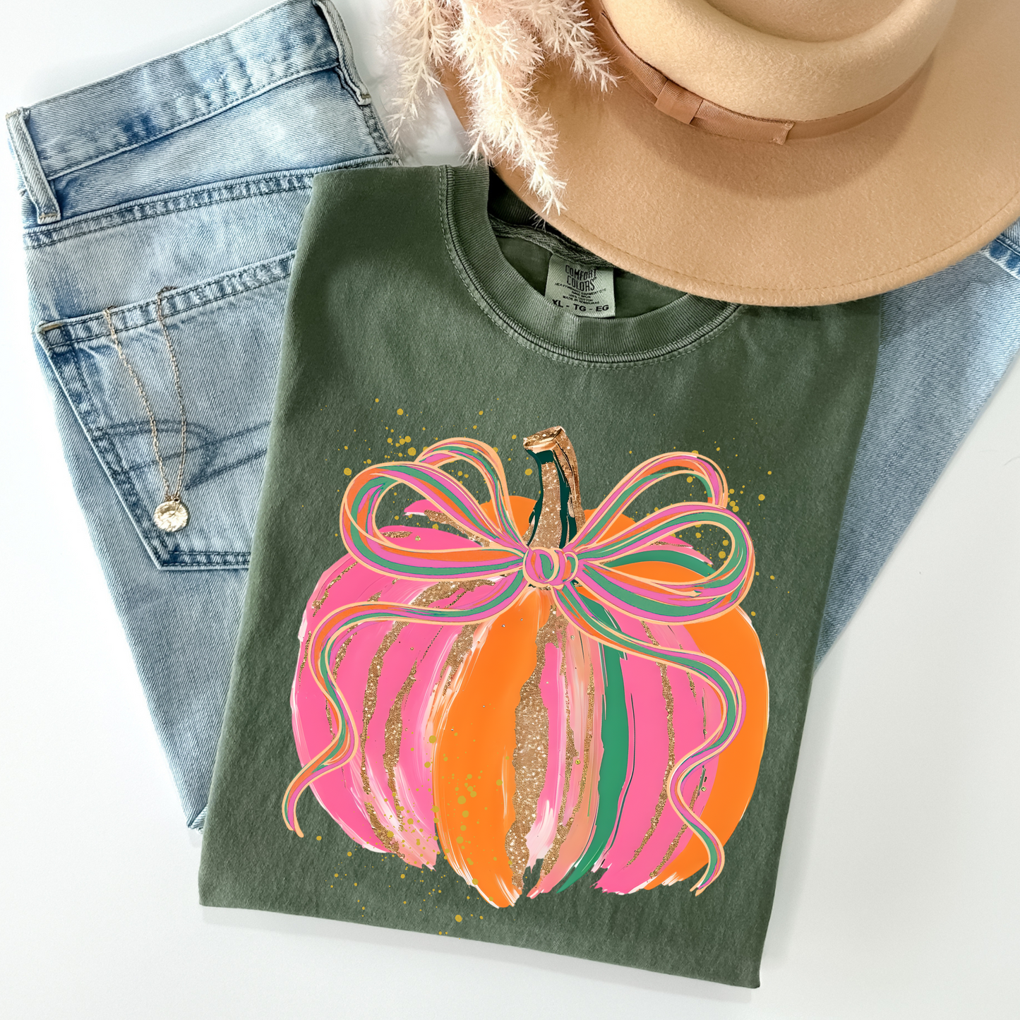 Colorful Faux Glitter Pumpkin