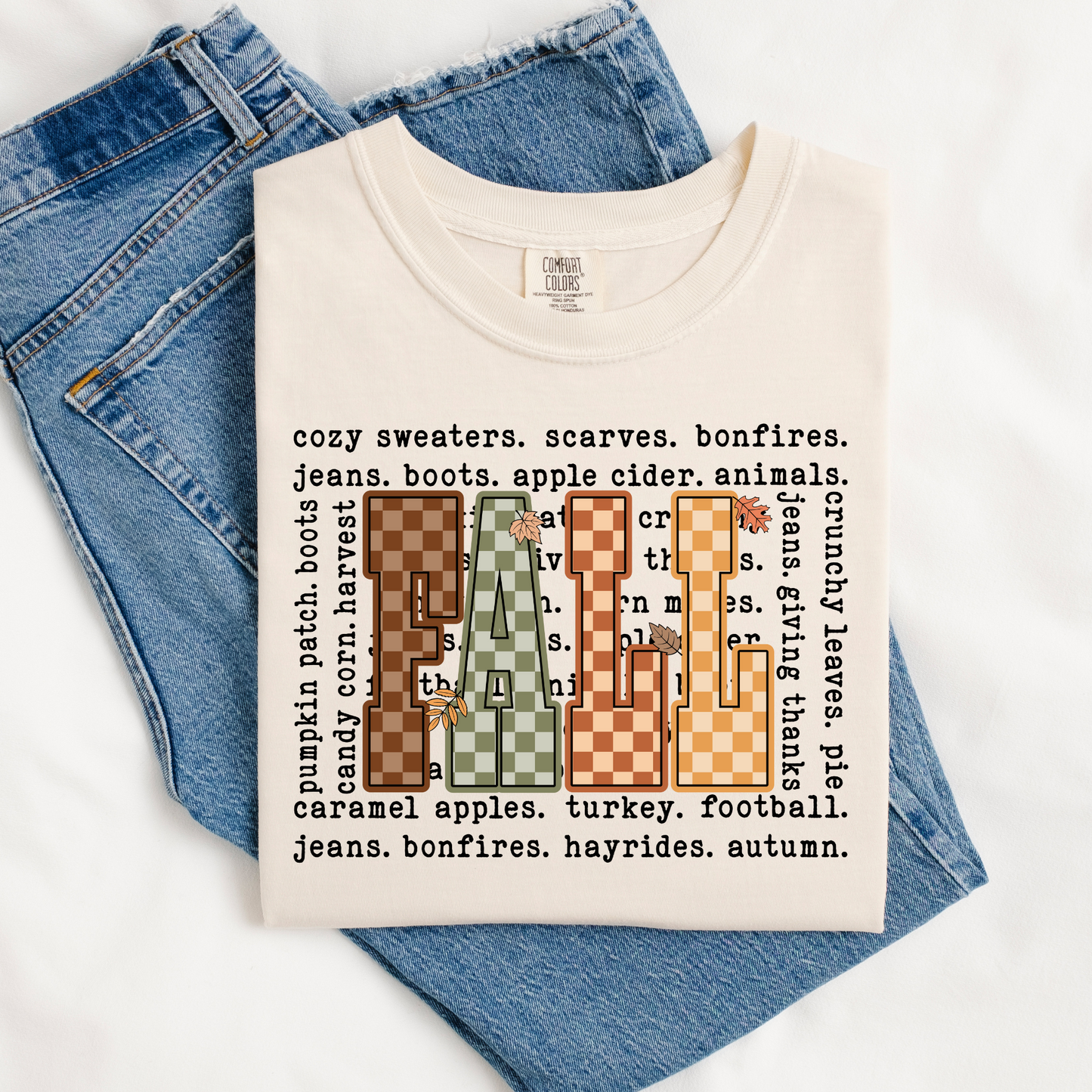 Fall Words Checkered
