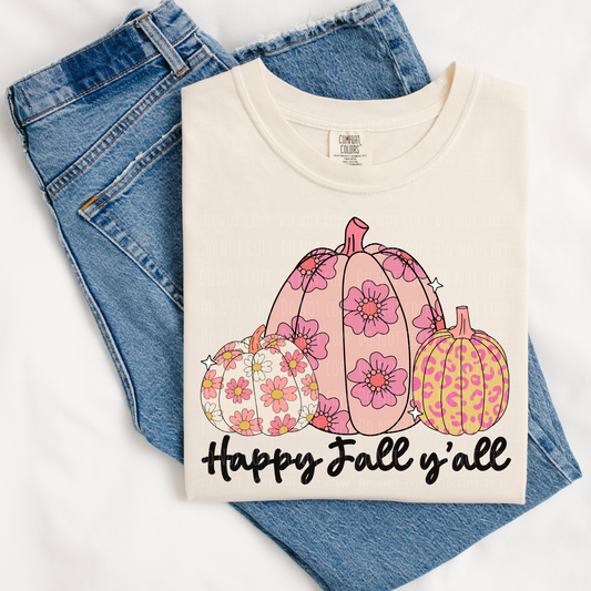 Happy Fall Ya'll Floral Pumpkins
