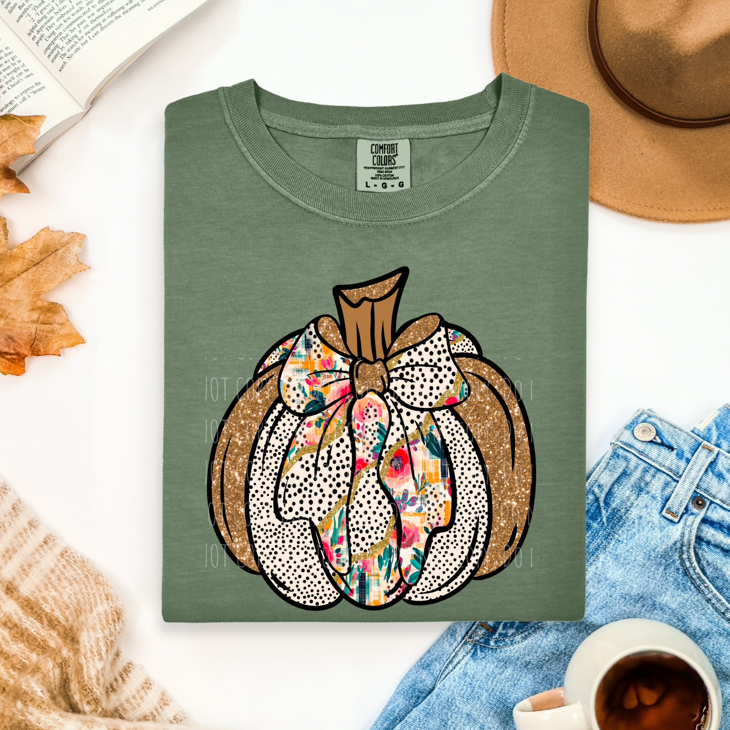 Faux Glitter Floral Turkey