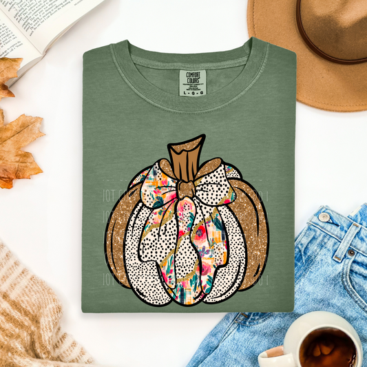 Faux Glitter Floral Turkey