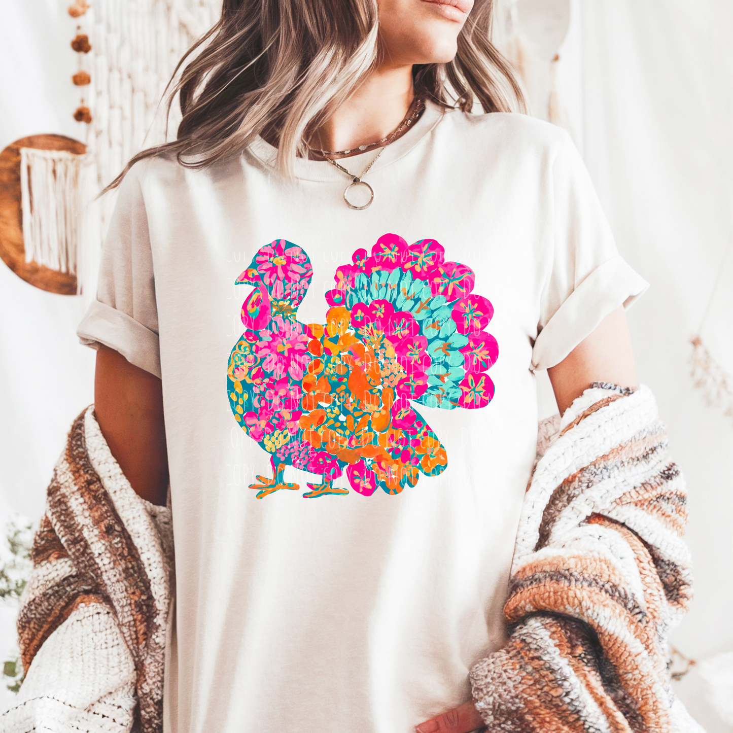Bright Floral Turkey