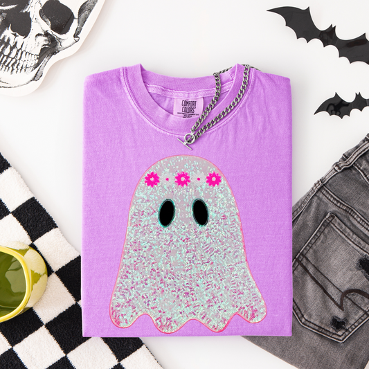 Floral Ghost REAL SEQUIN PATCH YOUTH SIZE