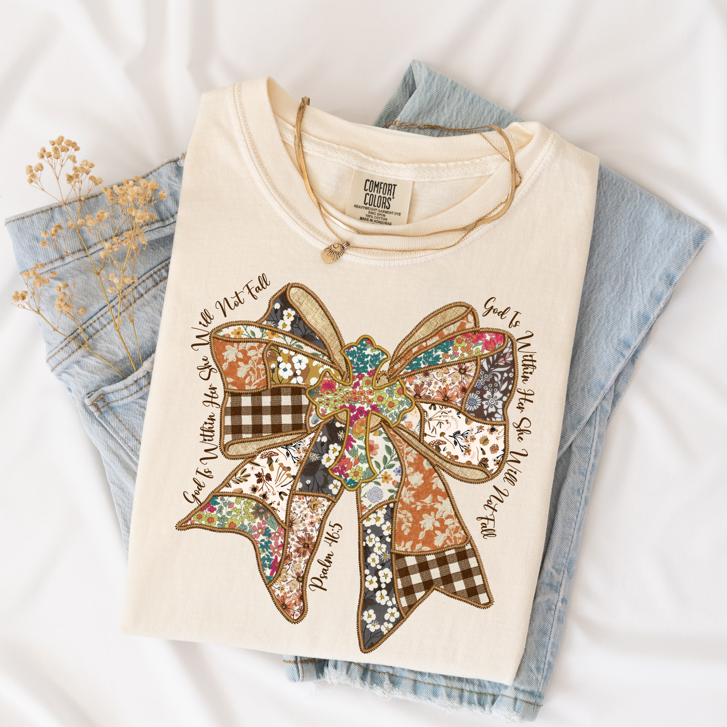 God Is Within Her Patchwork Bow
